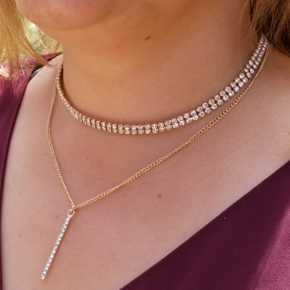 Chic & Fashionable Rhinestone Necklaces-Free Gift